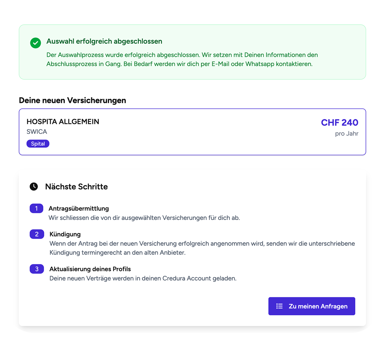 Status updates about an ongoing insurance provider change